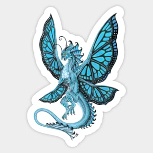 Gorgeous Blue Monarch Butterfly Dragon Sticker